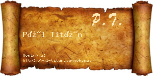 Pál Titán névjegykártya